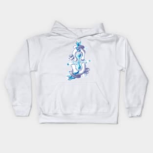 Blue cartoon hands modern and unique 4 Kids Hoodie